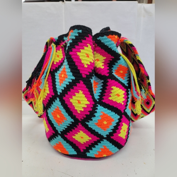 Hippie Boho Hobo Crossbody Bag Wayuu Mochila Tribal - Picture 4 of 11